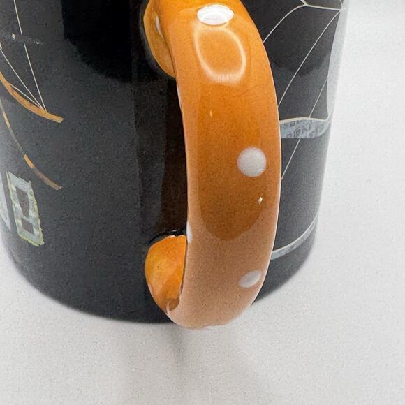 Halloween Coffee Mug Cracker Barrel Spider Web Moon "Eek" Wendy Bentley Spooky - Picture 8 of 13